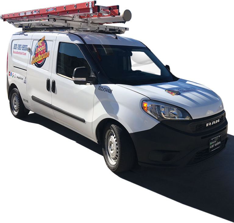 The Local Electrician Van for electrical repairs and lighting installation in Katy Texass