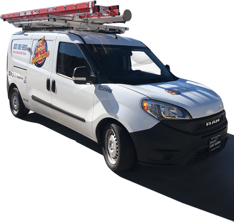 The Local Electrician Van for electrical repairs and lighting installation in Katy Texass