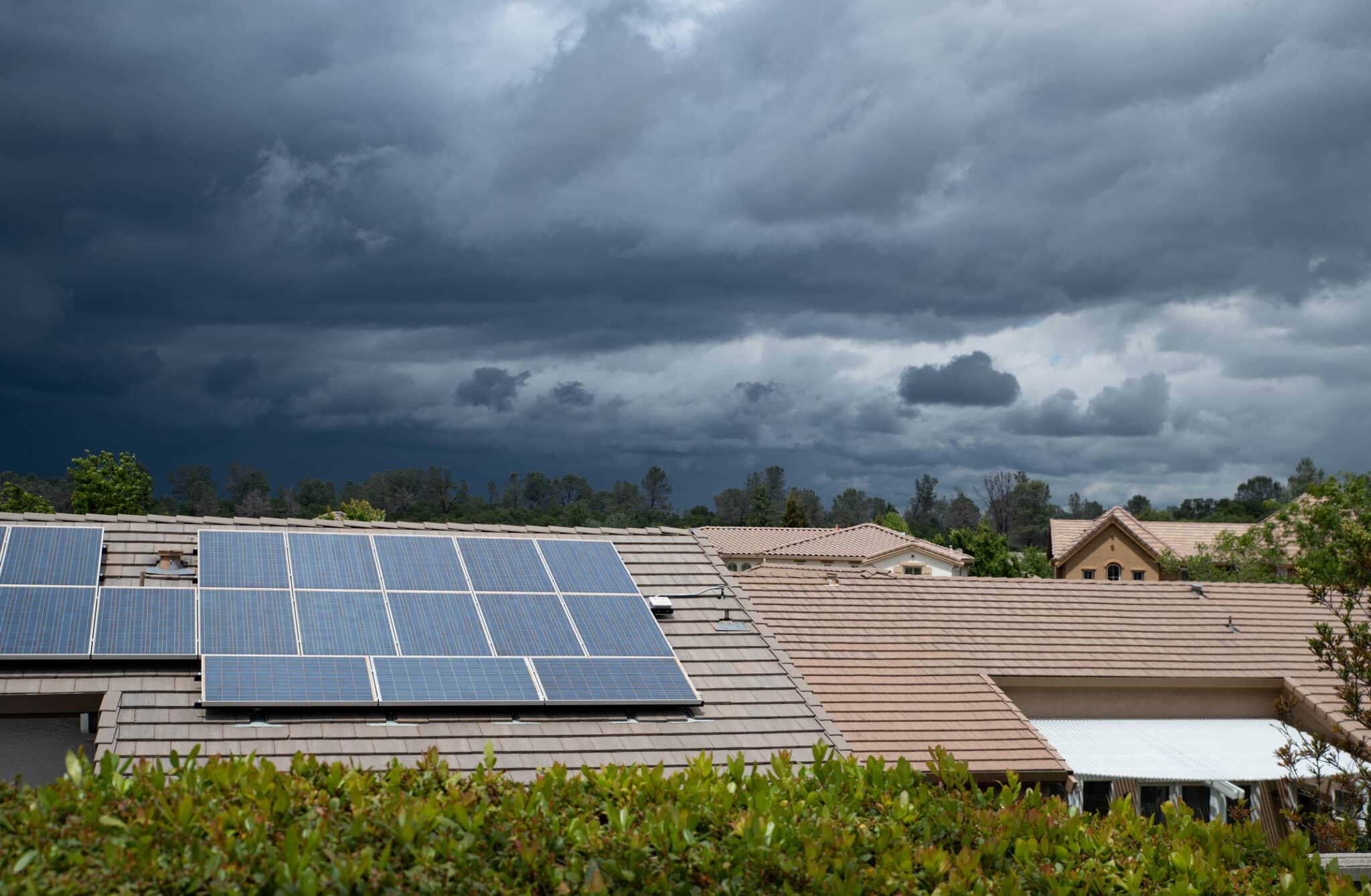 Neighborhood with solar power.