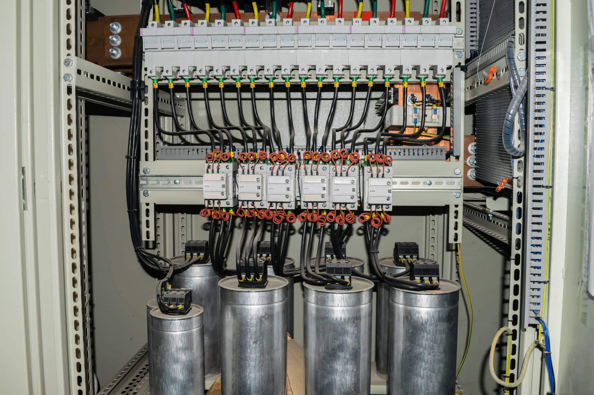 Power Factor Capacitors for Electrical System.