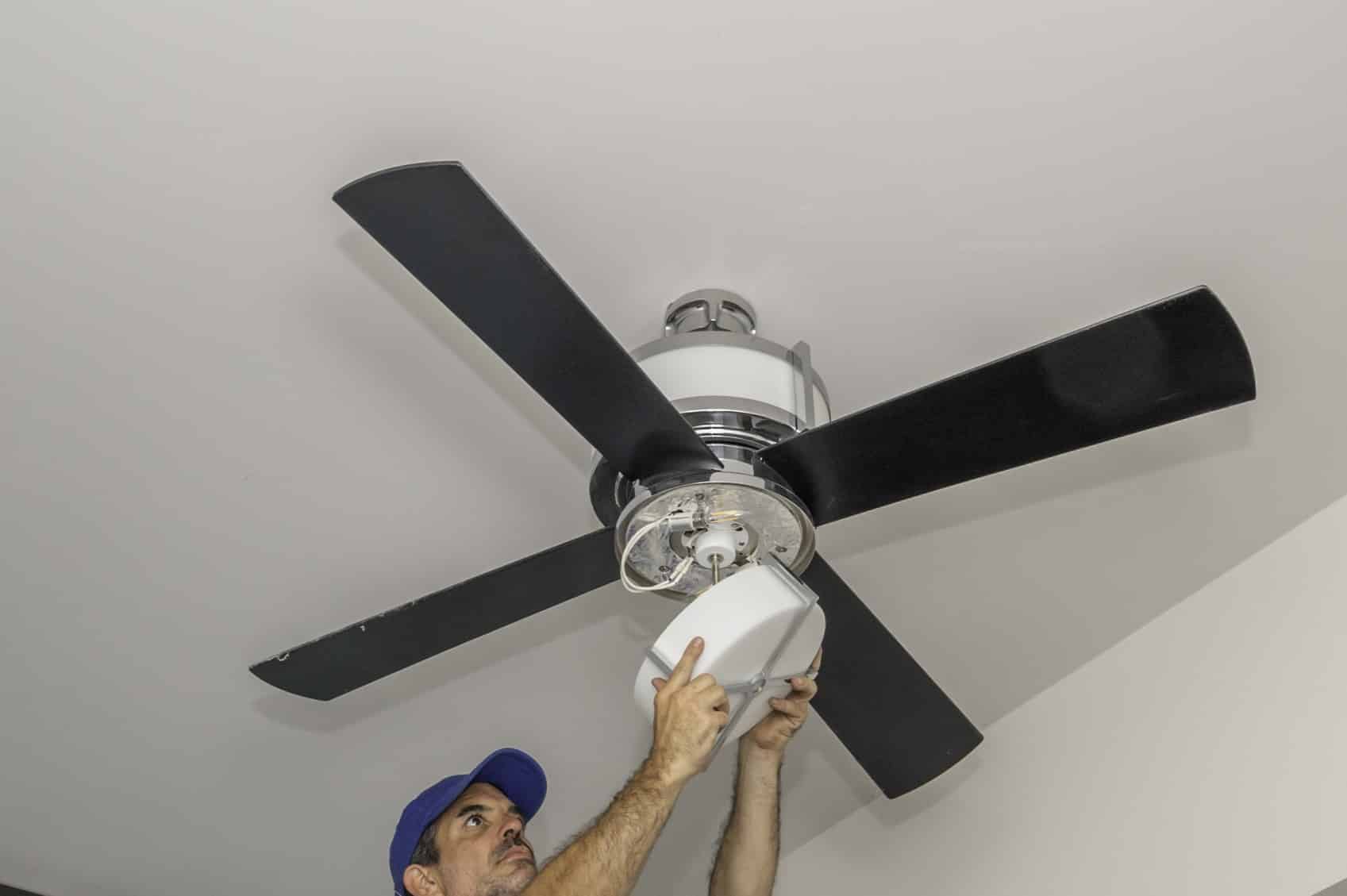 Ceiling fan balancing to stop wobble and noise.