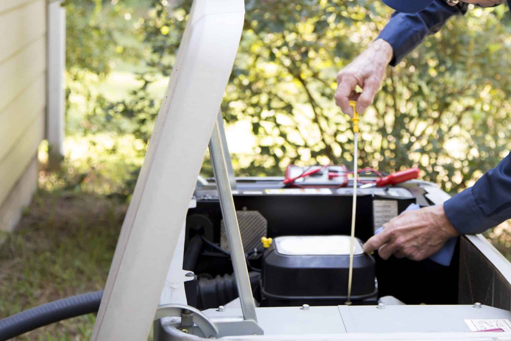 Inspect generator, Generator maintenance.