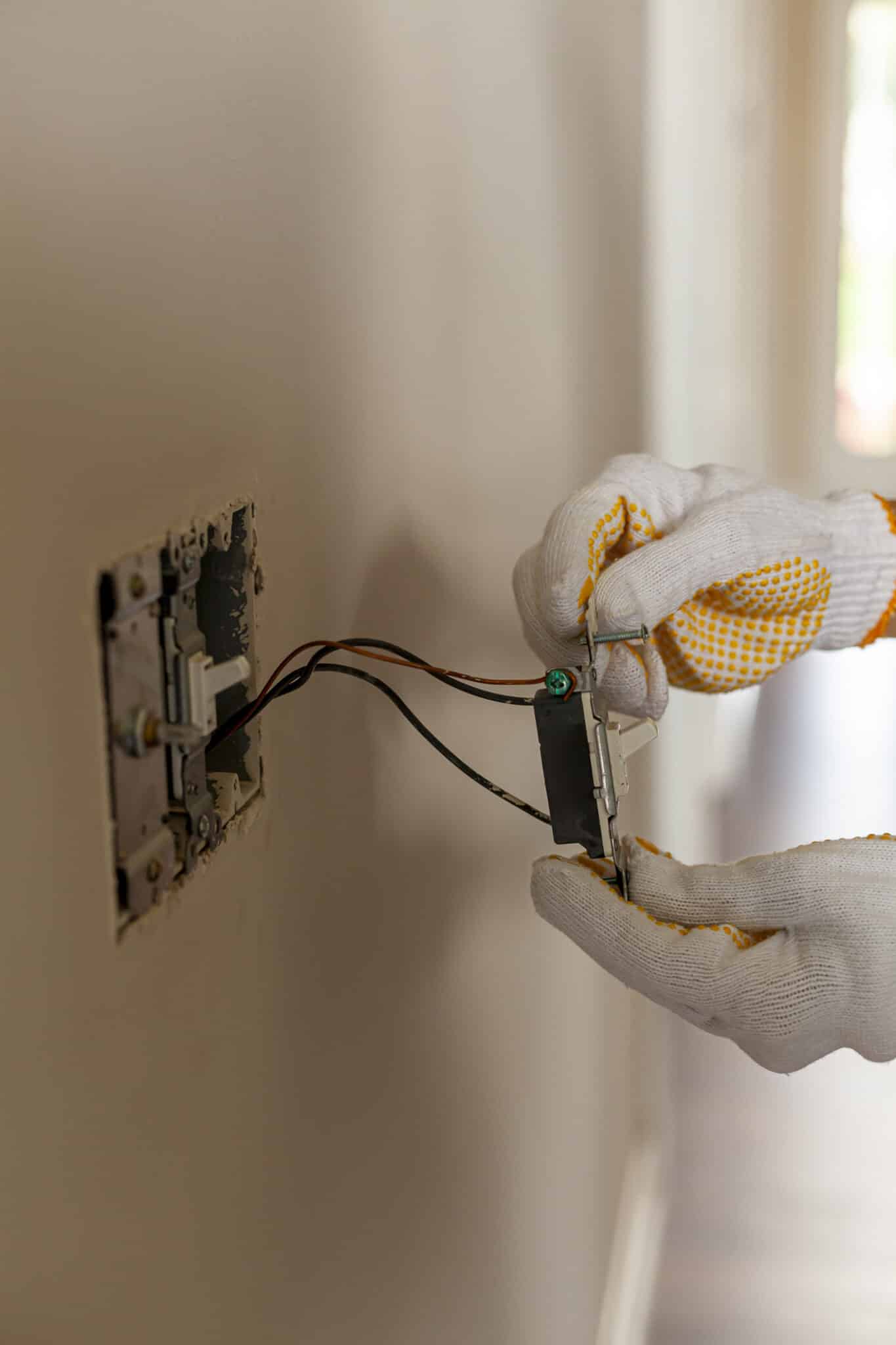 An electrician is replacing a wall switch, Breaker tripping diagnosis.