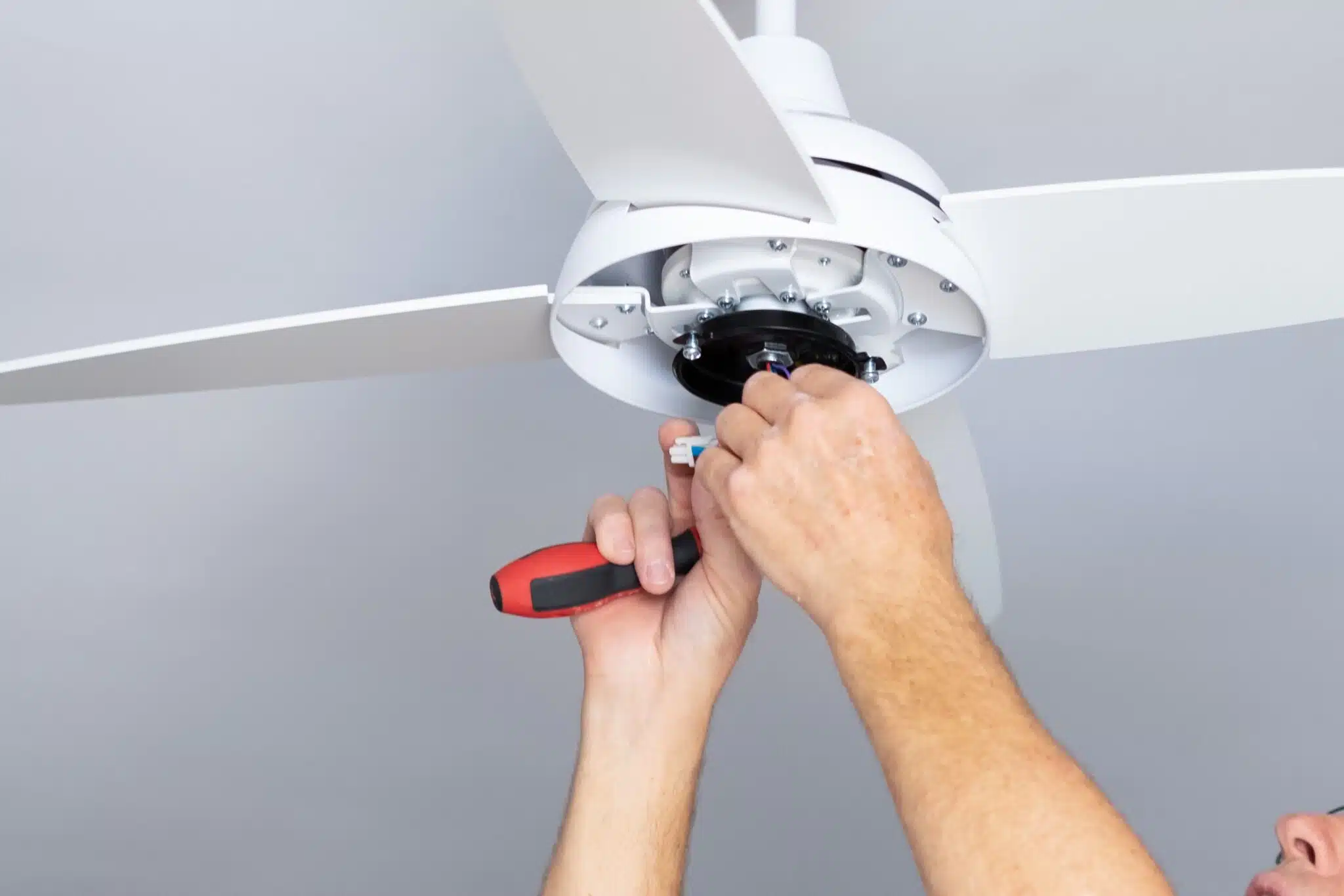 Fan speed control fixes for noisy or wobbling ceiling fans.