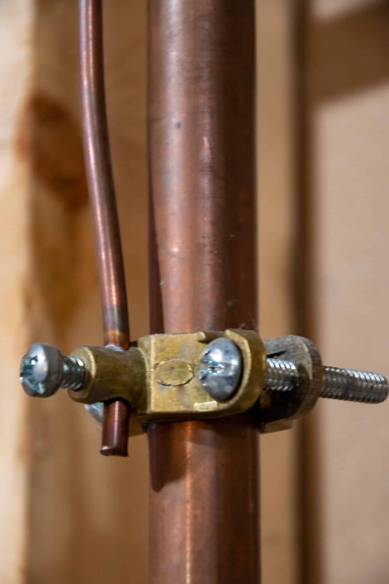 Copper conductor, Electrical grounding, Gas pipe bonding.